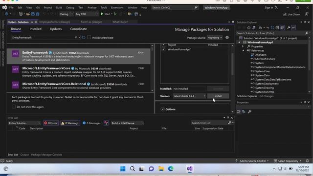 How to install Entity Framework package in Visual Studio Project | .NET Core and .NET Framework смотреть онлайн