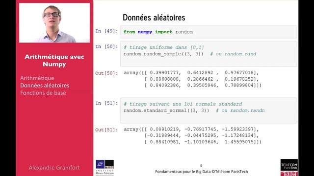 L5 - ARITHMÉTIQUE AVEC NUMPY, NOMBRES ALÉATOIRES ET FONCTIONS DE BASE смотреть онлайн