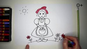 Как нарисовать КРАСНУЮ ШАПОЧКУ. уроки рисования для детей от 3х лет #ярисуюлучшевсех