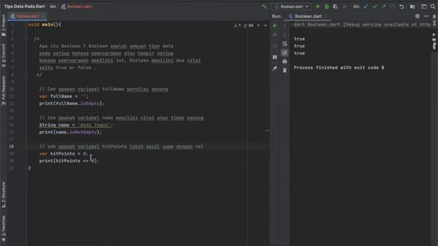 Belajar Dart Bahasa Indonesia | Tutorial Dart | Dart Indonesia  - 10 - Boolean Dart