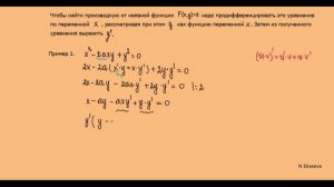 Производная 11. Производная неявной функции примеры - 720
