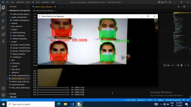 Face Mask detection using #opencv  #python
