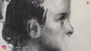 Как правильно рисовать портрет? Холст, уголь.