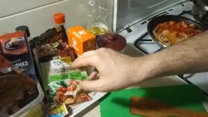 Фасоль с грибами и овощами