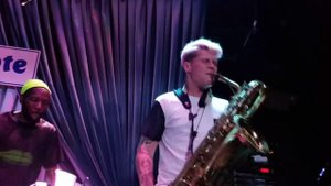 A front row view of Too Many Zooz at the Blue Note