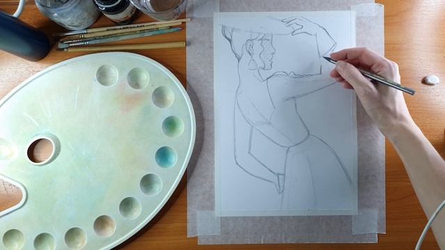 Гризайль | фигура человека смотреть онлайн