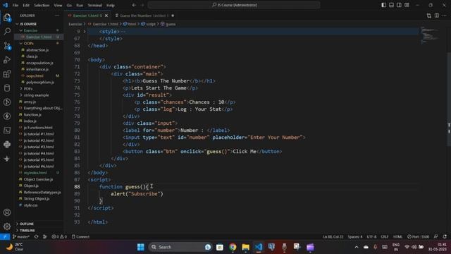 JS Exercise #1 : Guess the Number | Random JS | JavaScript Tutorial 2023 Hindi #23 | Mohit Prajapat