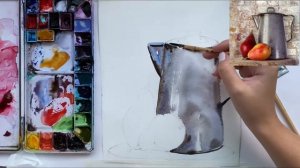 Научу Рисовать 7 Урок «Натюрморт из трех предметов» Акварель