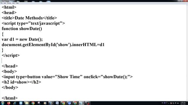 Date Method using JavaScript - OmSriSai Technology - Technical Videos using Computer Science Topics