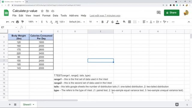 How to Calculate p-value in Google Sheets смотреть онлайн