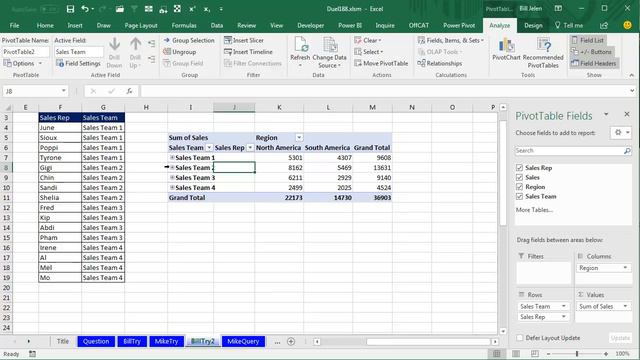 Excel - Dueling Excel - Sales by Region & Team - Duel 188 - Episode 2167
