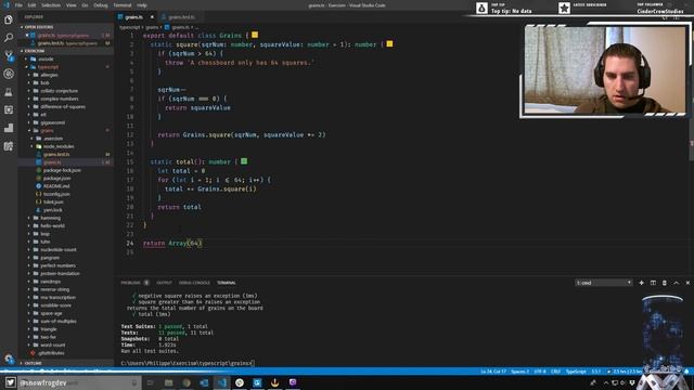 #100DaysOfCode working through exercises on exercism.io