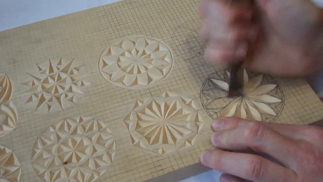 Геометрическая резьба по дереву. Урок 23 (geometric wood carving)