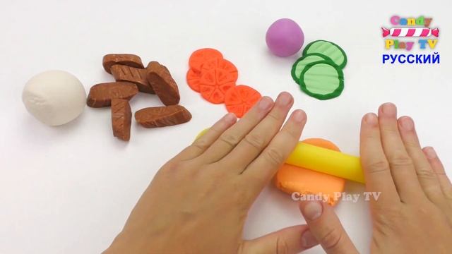 Лепим Макдональдз Ролл из Play Doh | Поделки из Пластилина Плей До | Учим Цвета | Видео для детей смотреть онлайн