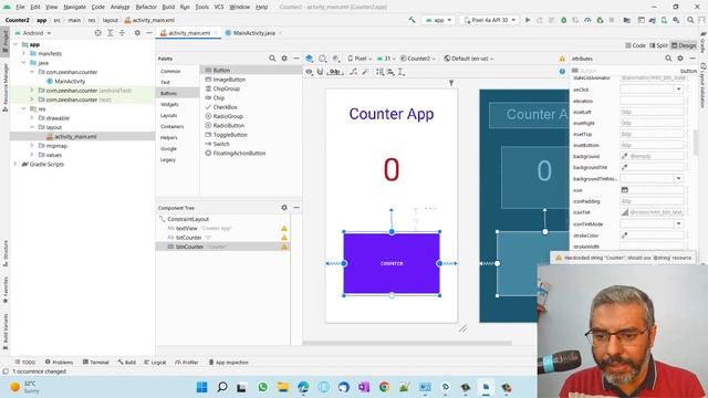 Create a Counting App in Android Studio (Hindi), Android Studio Tutorial | Code with Zeeshan Academ