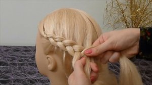 Причёска для средних и длинных волос. Французская коса вокруг головы