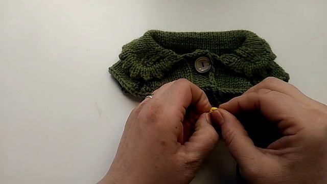 Воротник спицами.  Как связать воротник от внешнего края.  .KNIT COLLAR WITH KNITTING NEEDLES. Ч 2