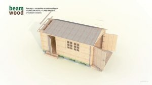 Гараж 3x5 из бруса толщиной 45, 60 или 70 мм (сборка 3d)
