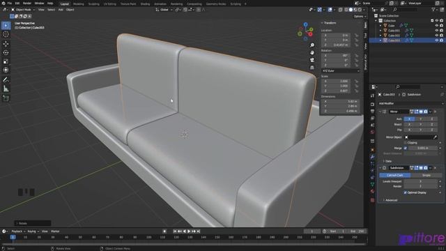 Моделируем диван в Blender смотреть онлайн