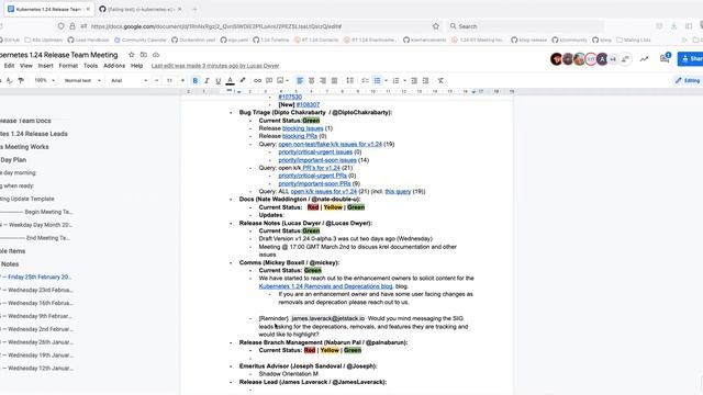 Kubernetes 1.24 Release Team Meeting for 20220225
