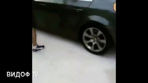 Как разбить бронированное стекло BMW. Видоф