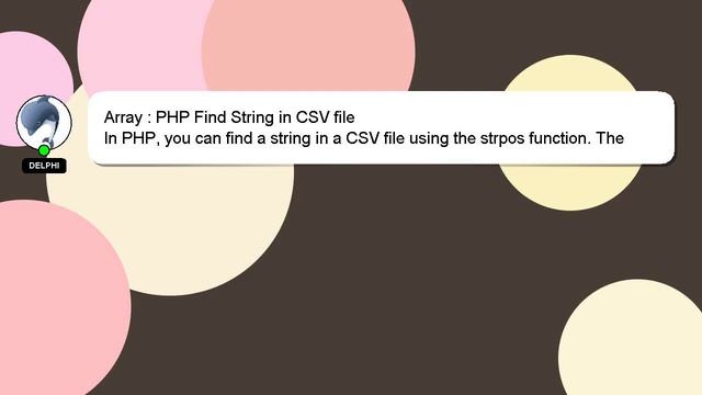 Array : PHP Find String in CSV file смотреть онлайн