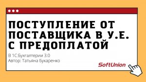 Поступление от поставщика в у.е. с предоплатой в 1С:Бухгалтерии 3.0