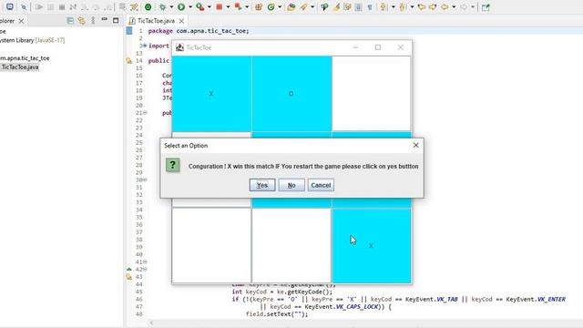 Create tic tac toe Game using java, swing and awt. смотреть онлайн