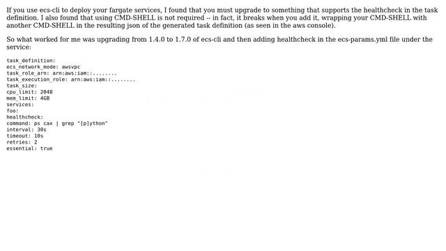 HealthCheck on ECS task without an ELB (3 Solutions!!)