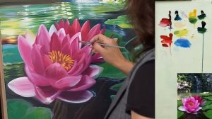 Вебинар от Ольги Базановой - "Розовый лотос. Картина за 3 дня". День 3