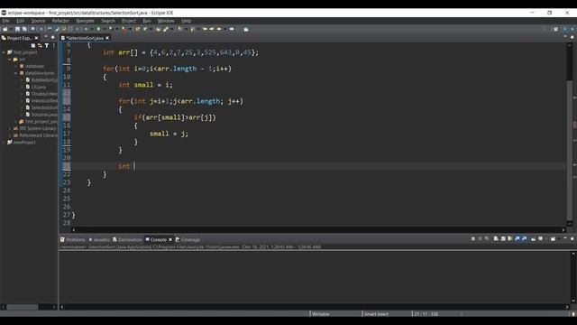 Selection Sort - Selection Sort in java || DSA смотреть онлайн