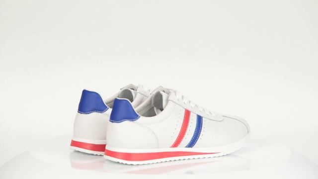 Белые кеды из кожи EC055-020 смотреть онлайн