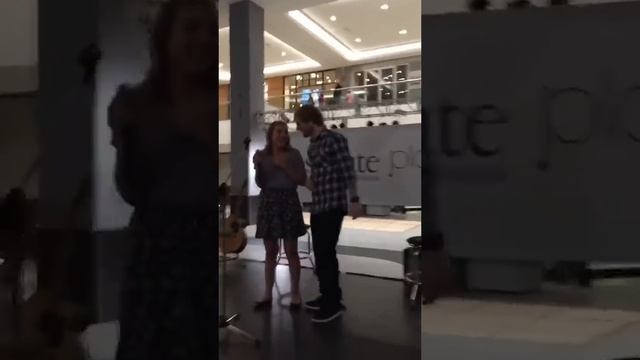 What if this happened to you! #shorts   Ed Sheeran joins singer on stage at mall ?