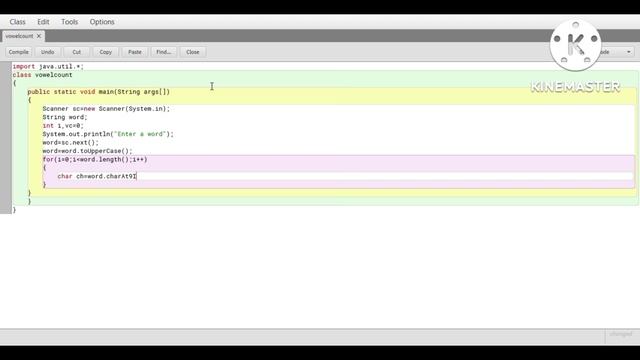 Java program to count no of vowels present in a word........ смотреть онлайн