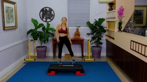 Step Aerobics Cardio Workout with Plank & Stretching. 20 Min. Beginner - Intermediate Step Exercise