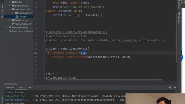 How to use Multiple Selenium Chrome Node with Selenium Grid  with Docker compose & access in Python