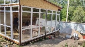 Бюджетное остекление летней кухни окнами пвх