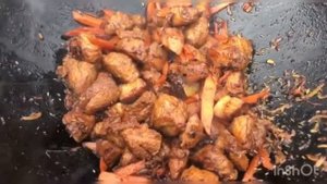 Макароны с мясом в казане