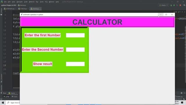 Simple Calculator in Tkinter Python || python Gui projects using Tkinter || #Pythongui || Part-2