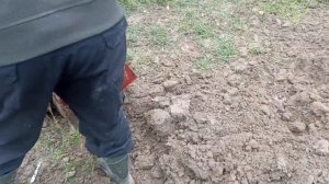 Осенняя пахота мотоблоком МТЗ 09 с конным плугом после небольшой доработки.