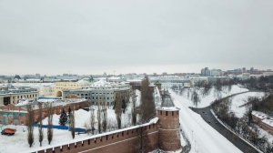 Нижний Новгород в феврале, обзор с высоты