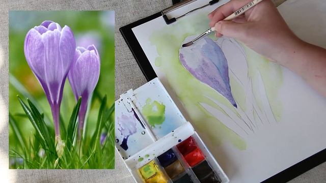 Как рисовать цветы акварелью. смотреть онлайн