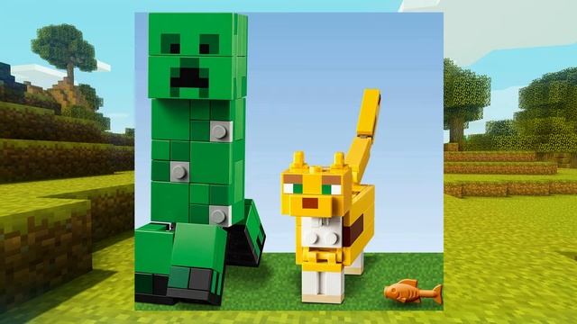 Майнкрафт Лего Крипер и Оцелот 21156 смотреть онлайн