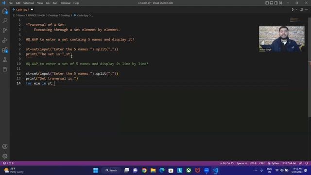 Traversal of a Set In Python | Python Tutorials For Beginners