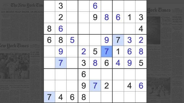 Sudoku solution – New York Times sudoku 6 November 2022 Hard level смотреть онлайн