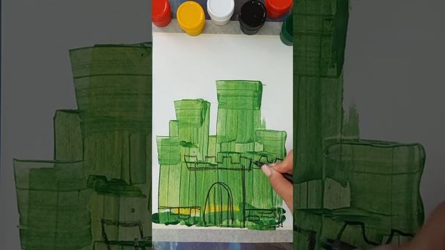 Как нарисовать замок легко и красиво. смотреть онлайн