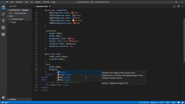 CSS3 13 - CSS3 Animations | Keyframes in CSS | CSS animation using keyframes | Animation without JS