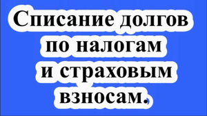 Списание долгов по налогам и страховым взносам (налоговая амнистия ).