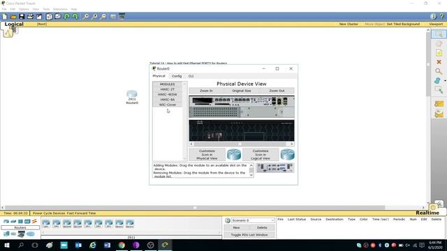 Cisco Packet Tracer Tutorial 1A How to add Fast Ethernet PORTS for Routers смотреть онлайн
