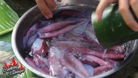 Cooking Technique: Cooking Yummy Squid Recipes Eating Delicious